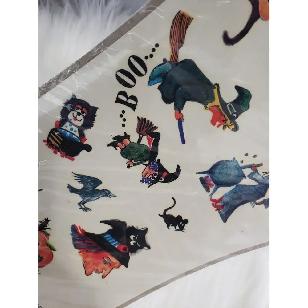 NEW‎ Vintage Halloween Temporary Tattoos Witch Black Cat RETRO party gift decor